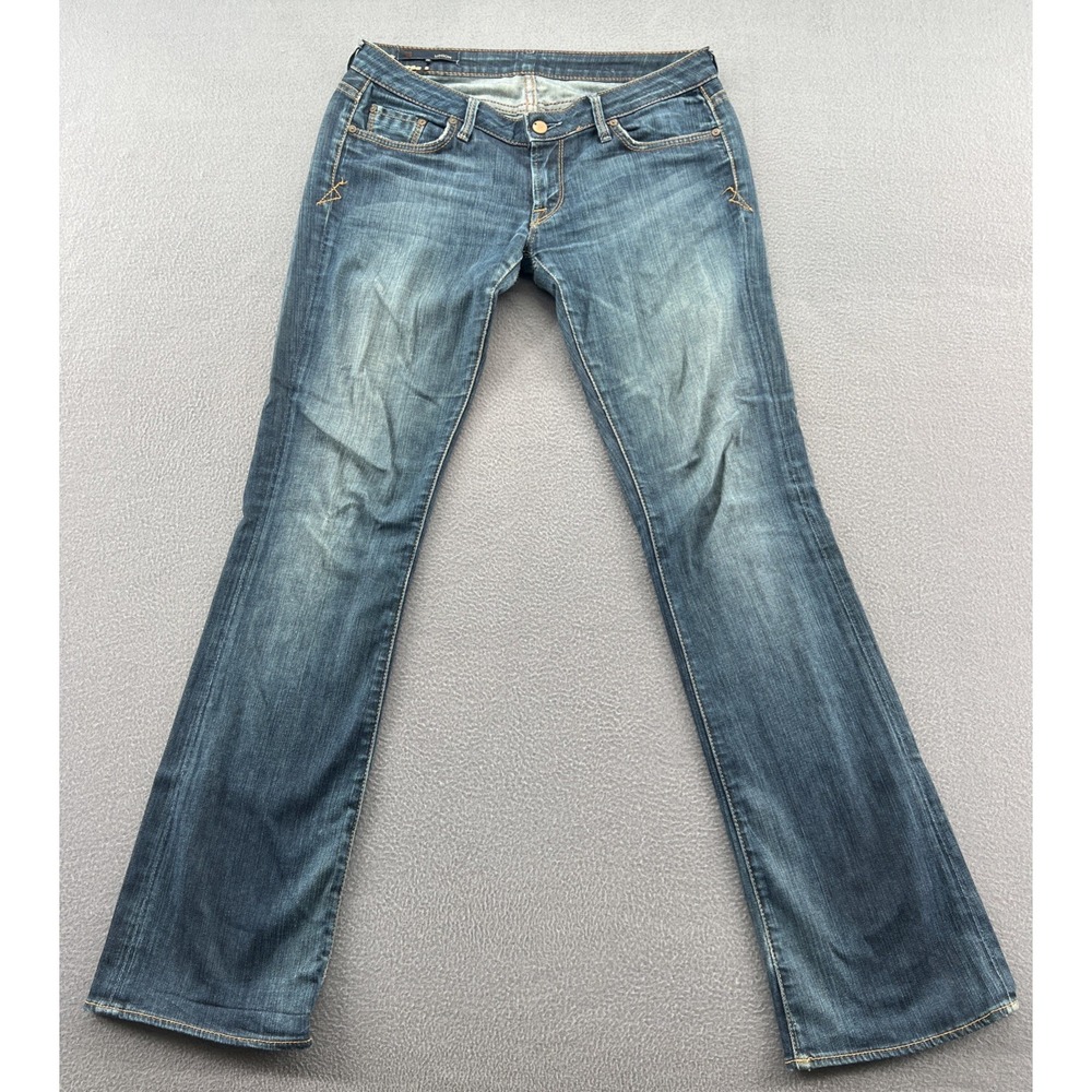 Union Jeans Women's Size 30 Dark Wash Distressed Boot Leg Low Rise